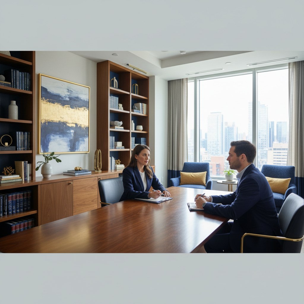 Rideau Legal lawyer meeting with a client in the office
